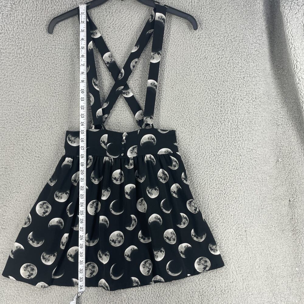 Hot Topic Suspender Skirt Womens Medium Black Moon Phases Adjustable Gothic Punk - Picture 3 of 9